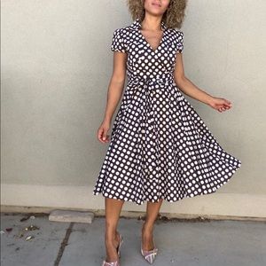 Donna Rocco Polka Dot Wrap Dress